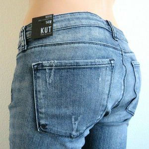 KUT from the KLOTH Jeans DESTRUCTED Ankle Straight Leg Plus Size 14W NWT